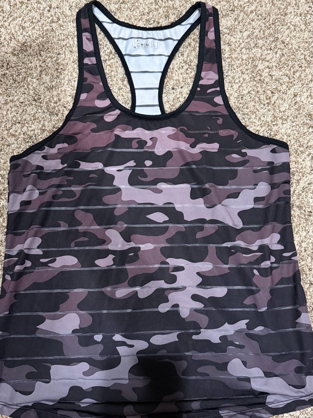 Women’s Camo Racerback Tank Top - Black & Purple
